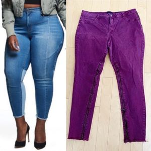 Lala Anthony High Rise‎ Stiletto Jeans w Leg Zip 16 EUC